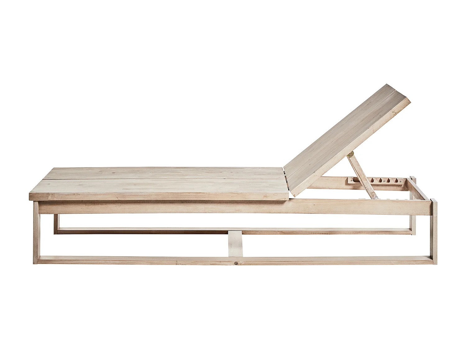 Sonnenliege Akazienholz heller Holzfarbton Auflage verstellbare Lehne Azzanello