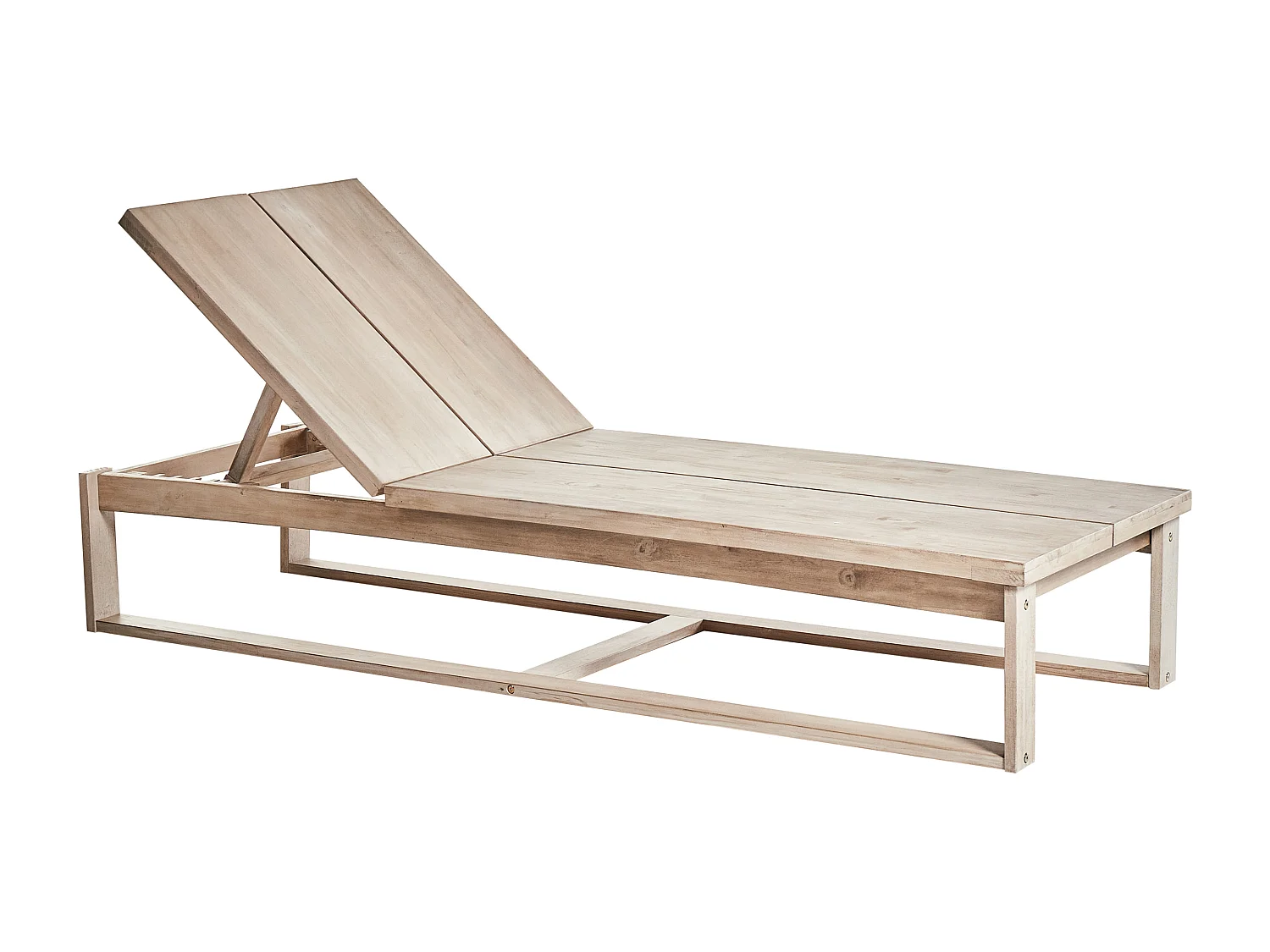 Sonnenliege Akazienholz heller Holzfarbton Auflage verstellbare Lehne Azzanello