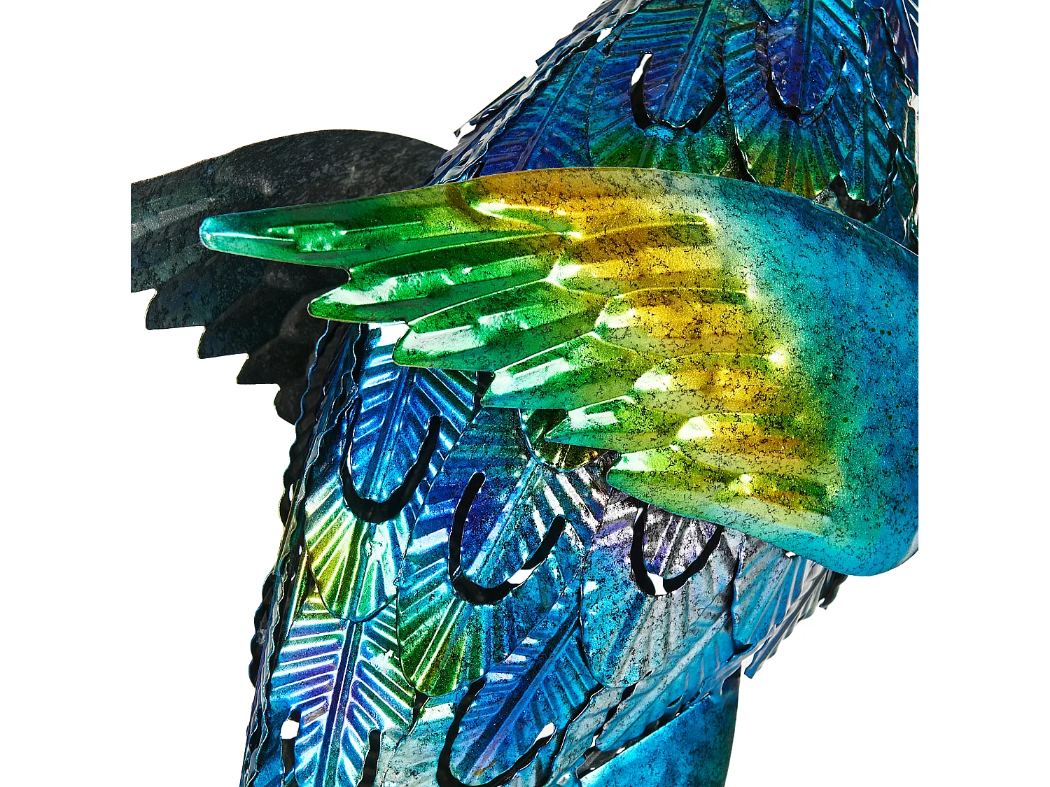 Gartenfigur Pfau Metall blau 75 cm Dekofigur Indoor Outdoor Peacock