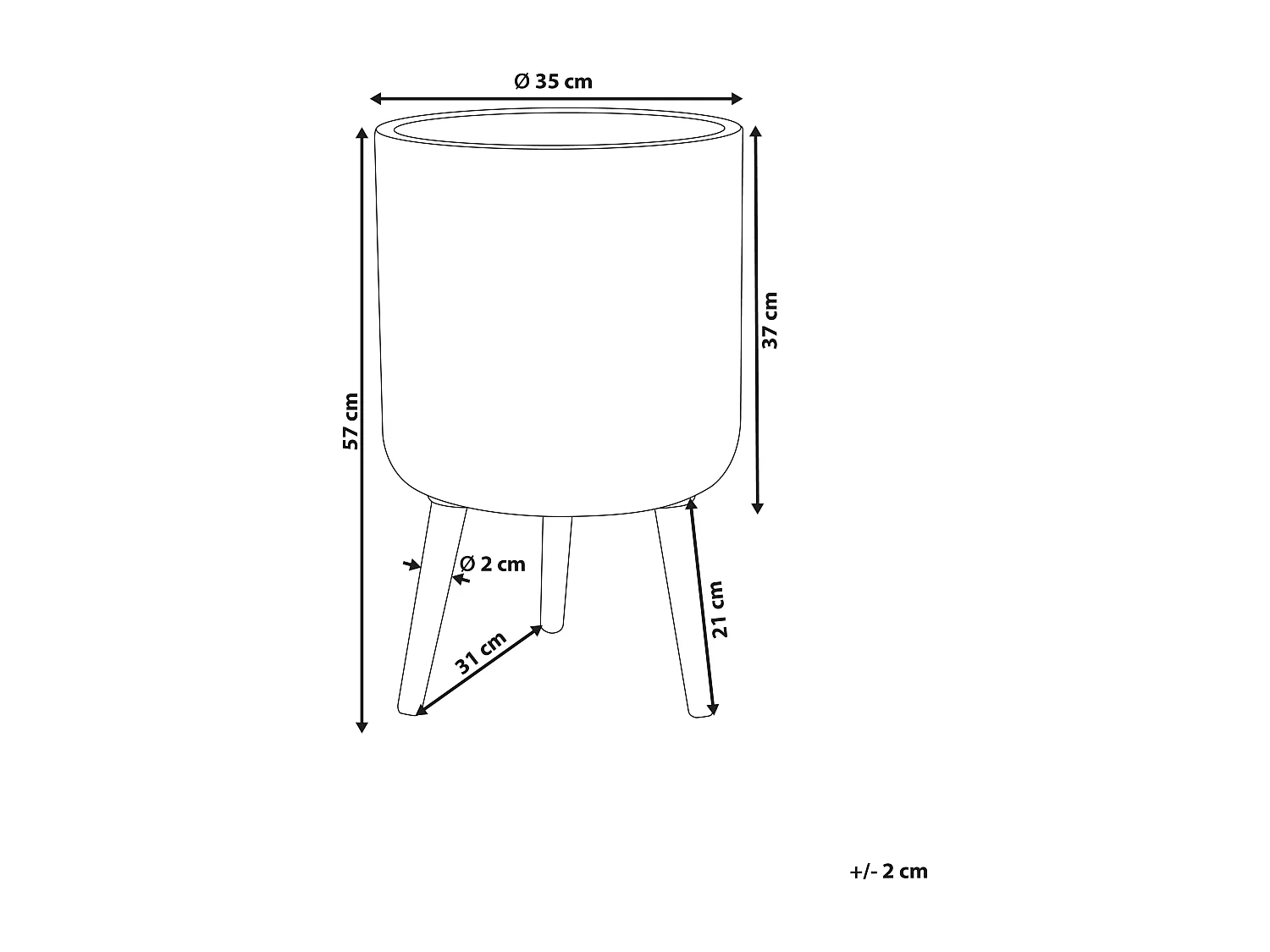 Cache-pot sur pied MACLURA 35 cm Beige clair
