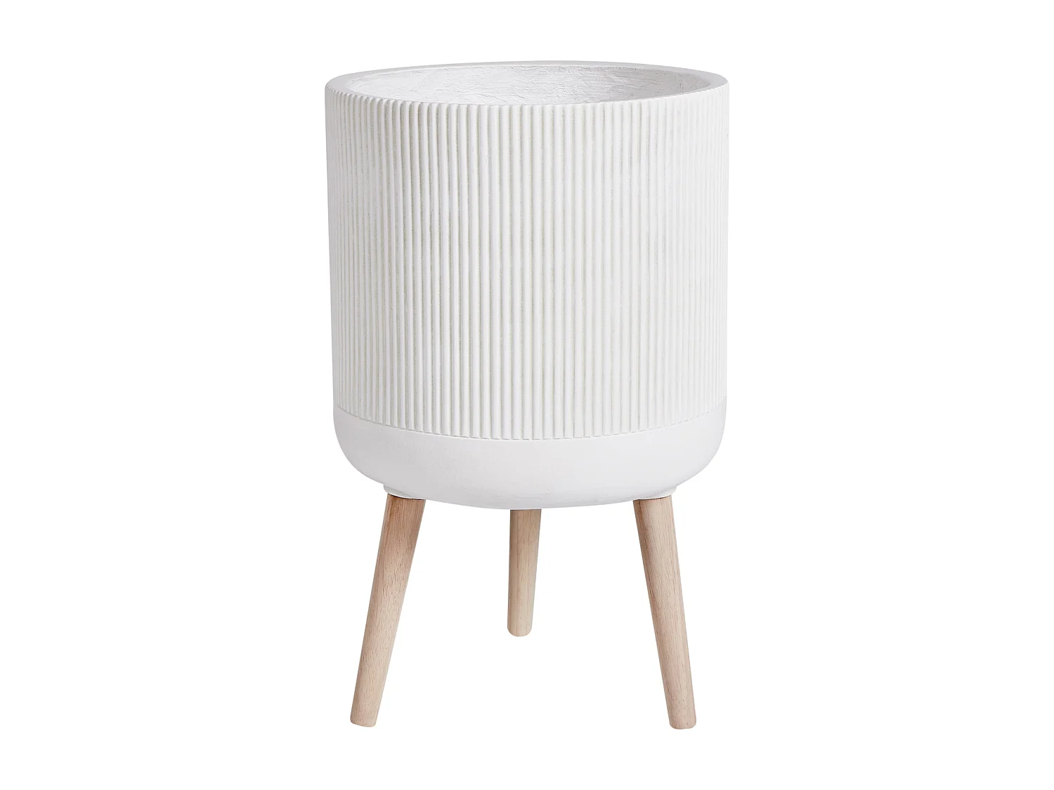 Verhoogde bloempot MACLURA Keramiek 35 cm Lichtbeige