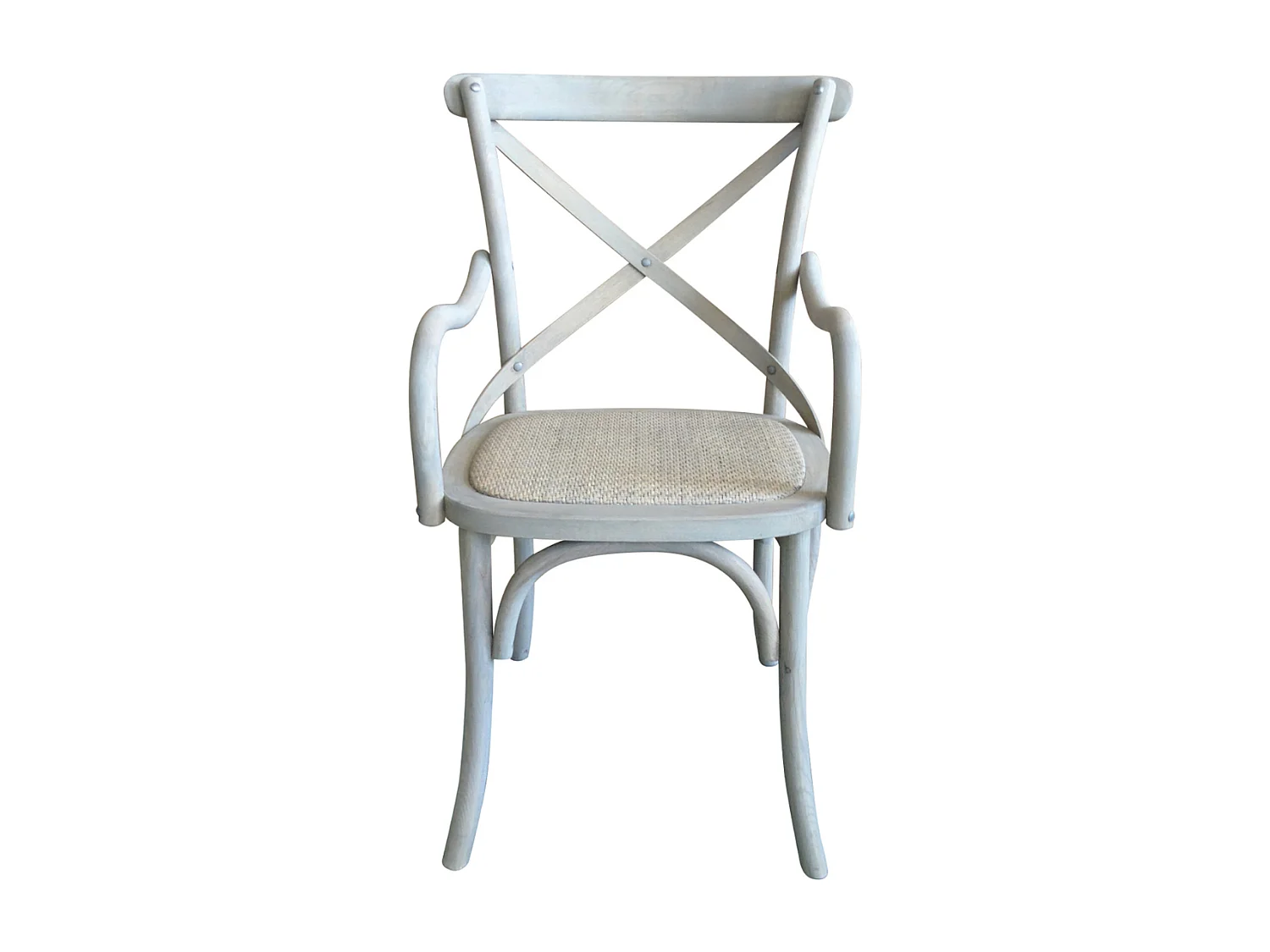 Lot de 6 fauteuils bridge en bois massif et cannage L62 cm - BISTROT