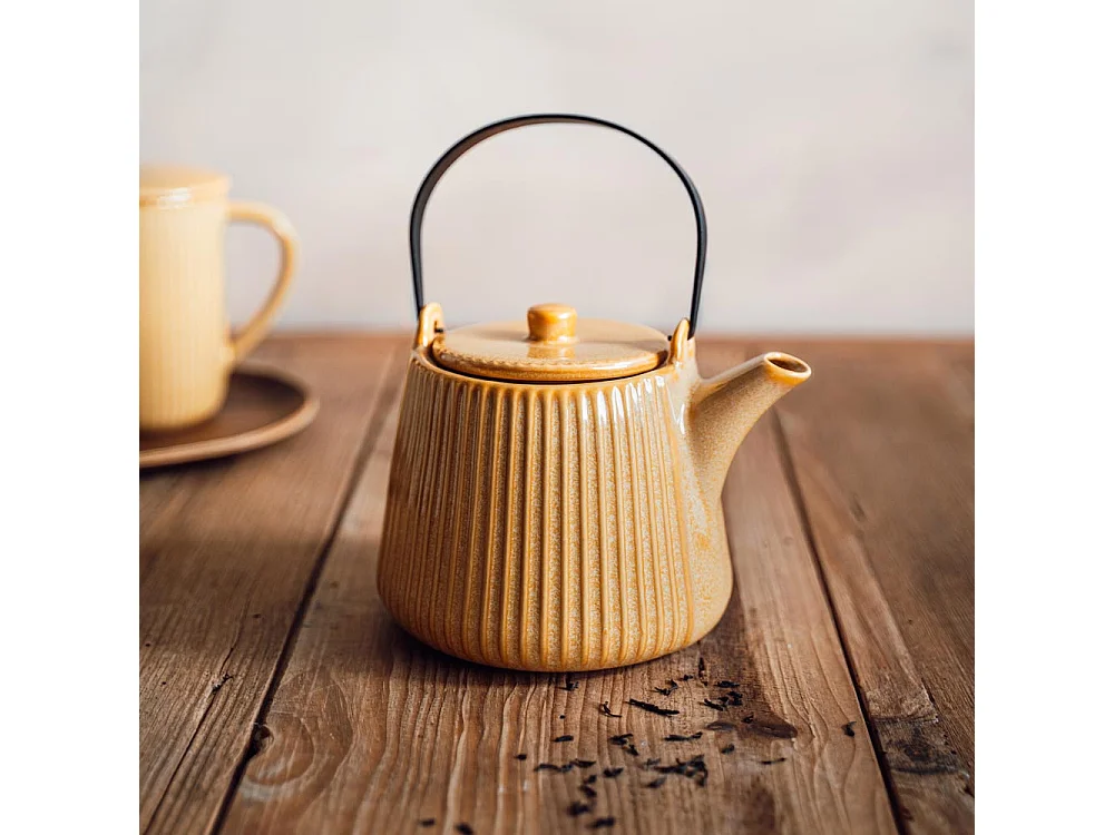 Théière avec filtre Tiao jaune 1L