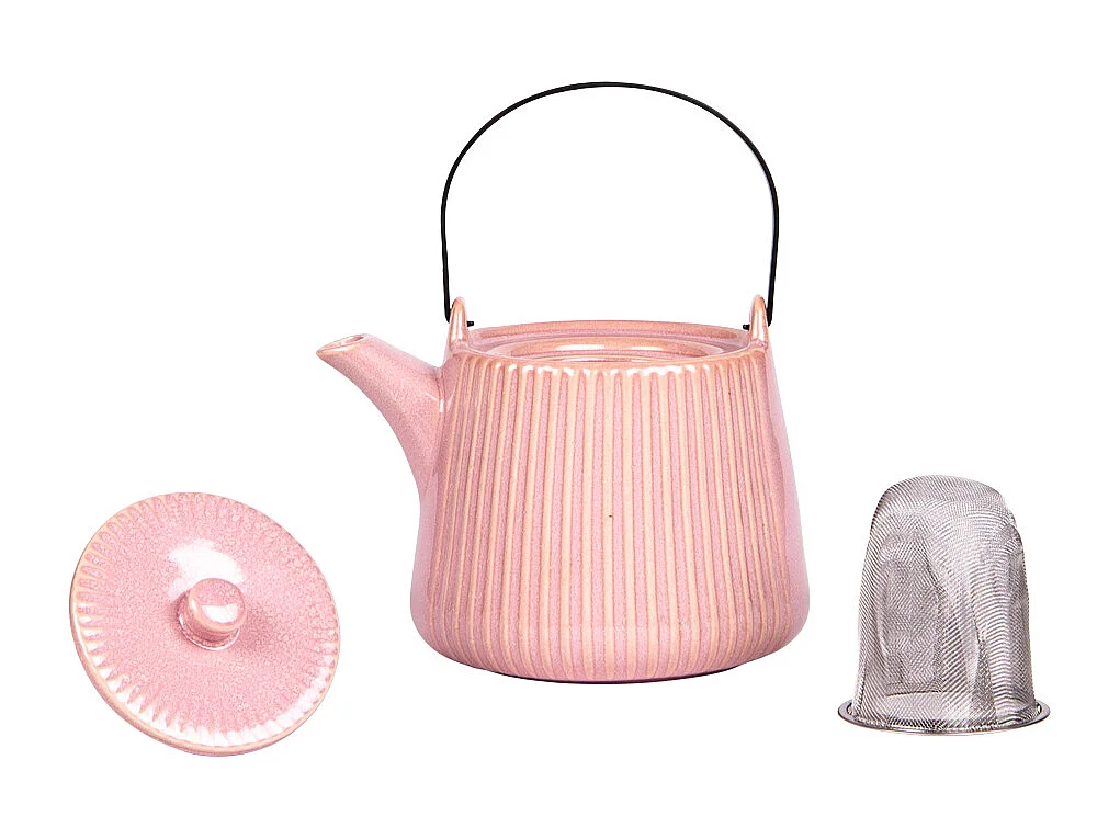 Théière avec filtre Tiao rose 1L
