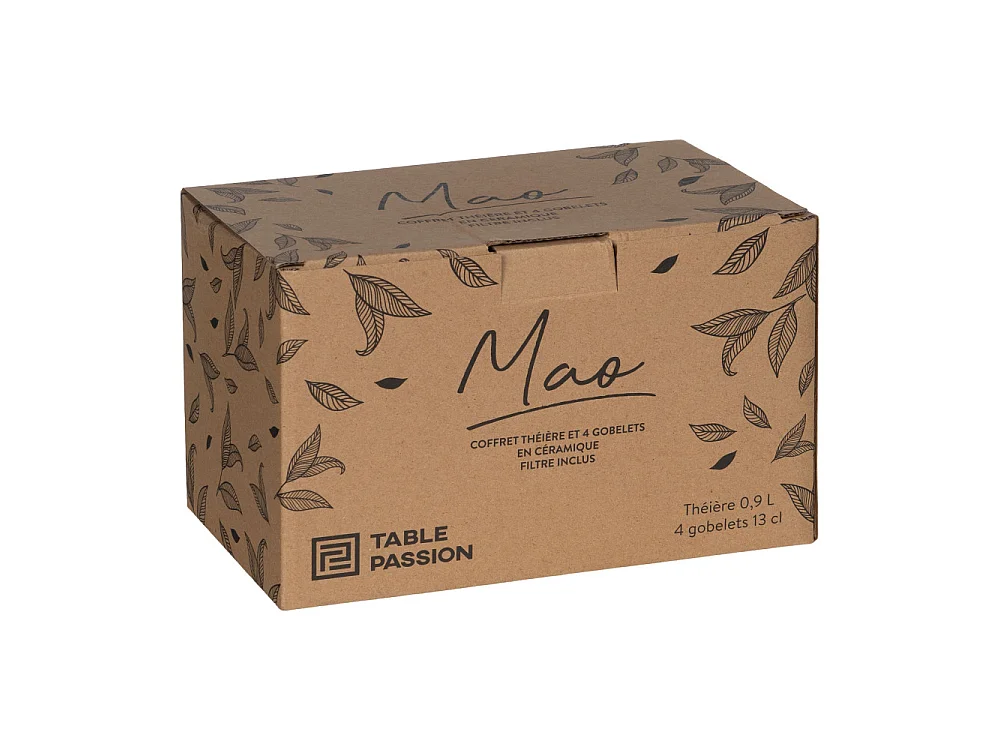 Coffret théière 0,9L avec 4 gobelets Mao vert