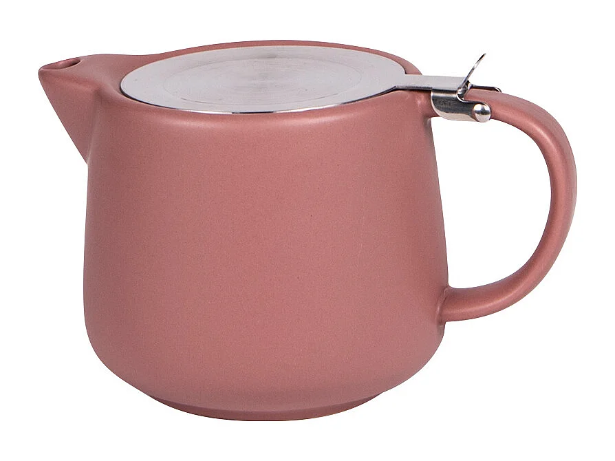 Théière avec filtre Uno rose mat 0,9L