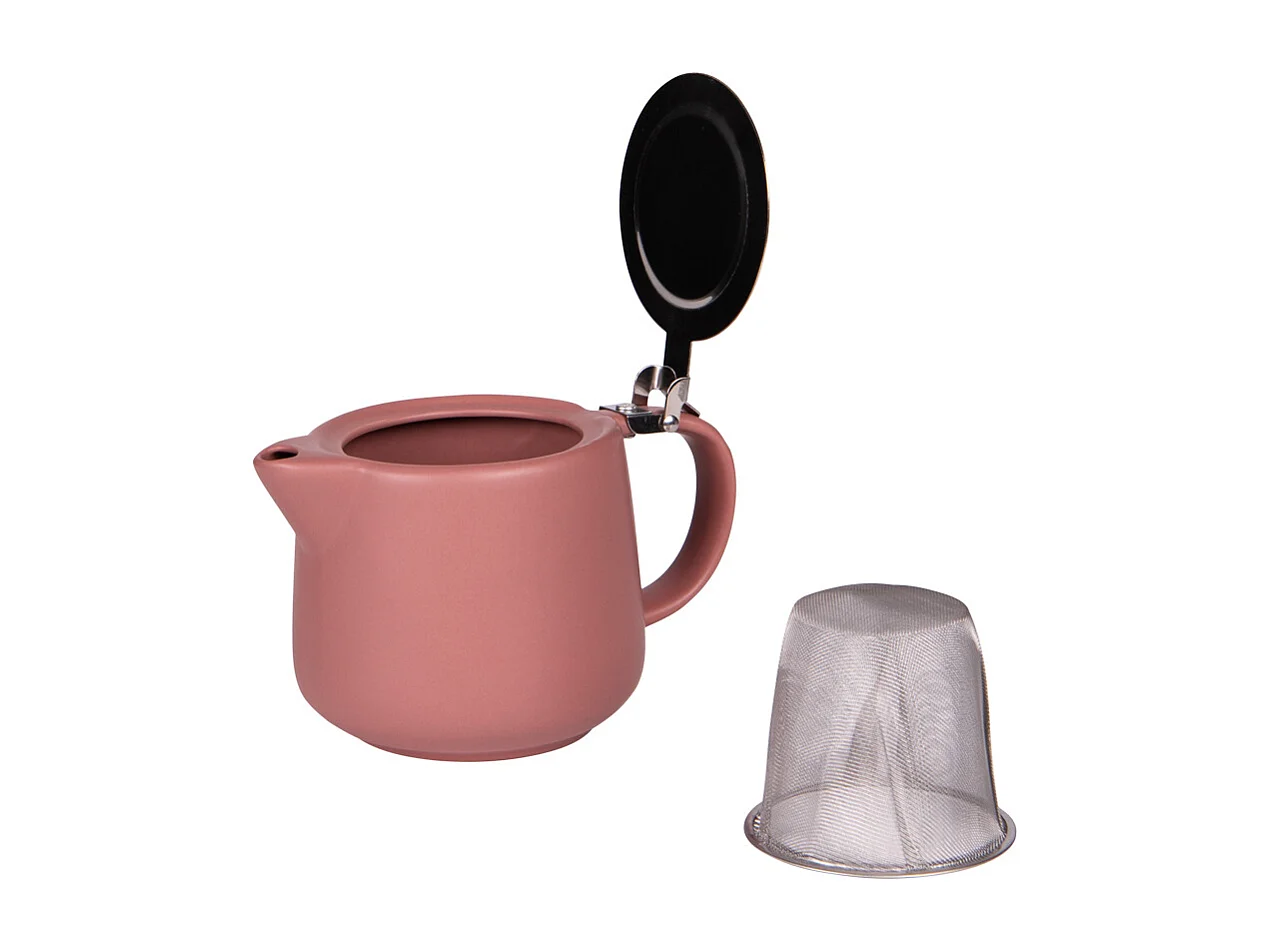 Théière avec filtre Uno rose mat 0,9L