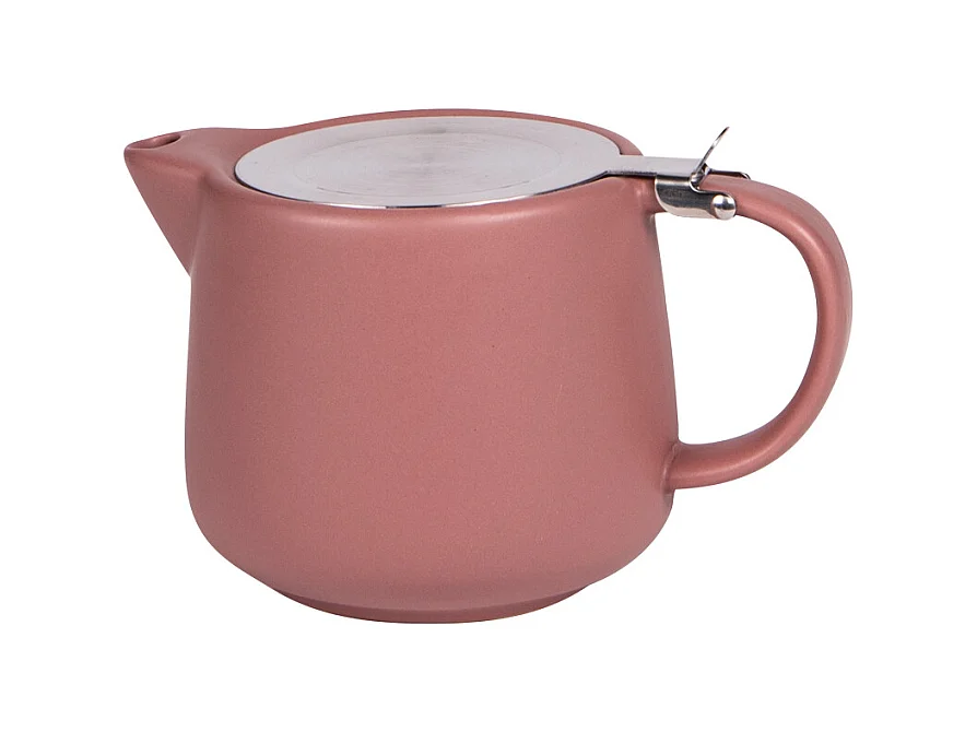 Théière avec filtre Uno rose mat 0,9L