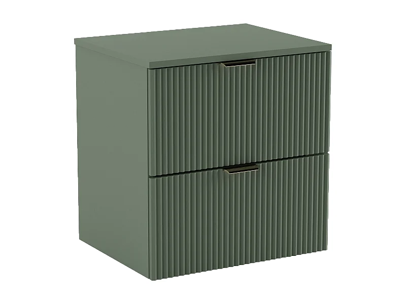 Meuble lavabo WENA, façades cannelées, Willy, 60x60x47 cm, Vert