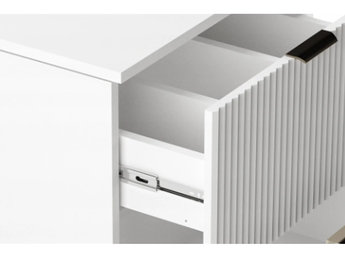 Meuble lavabo WENA, façades cannelées, Willy, 60x60x47 cm, Blanc