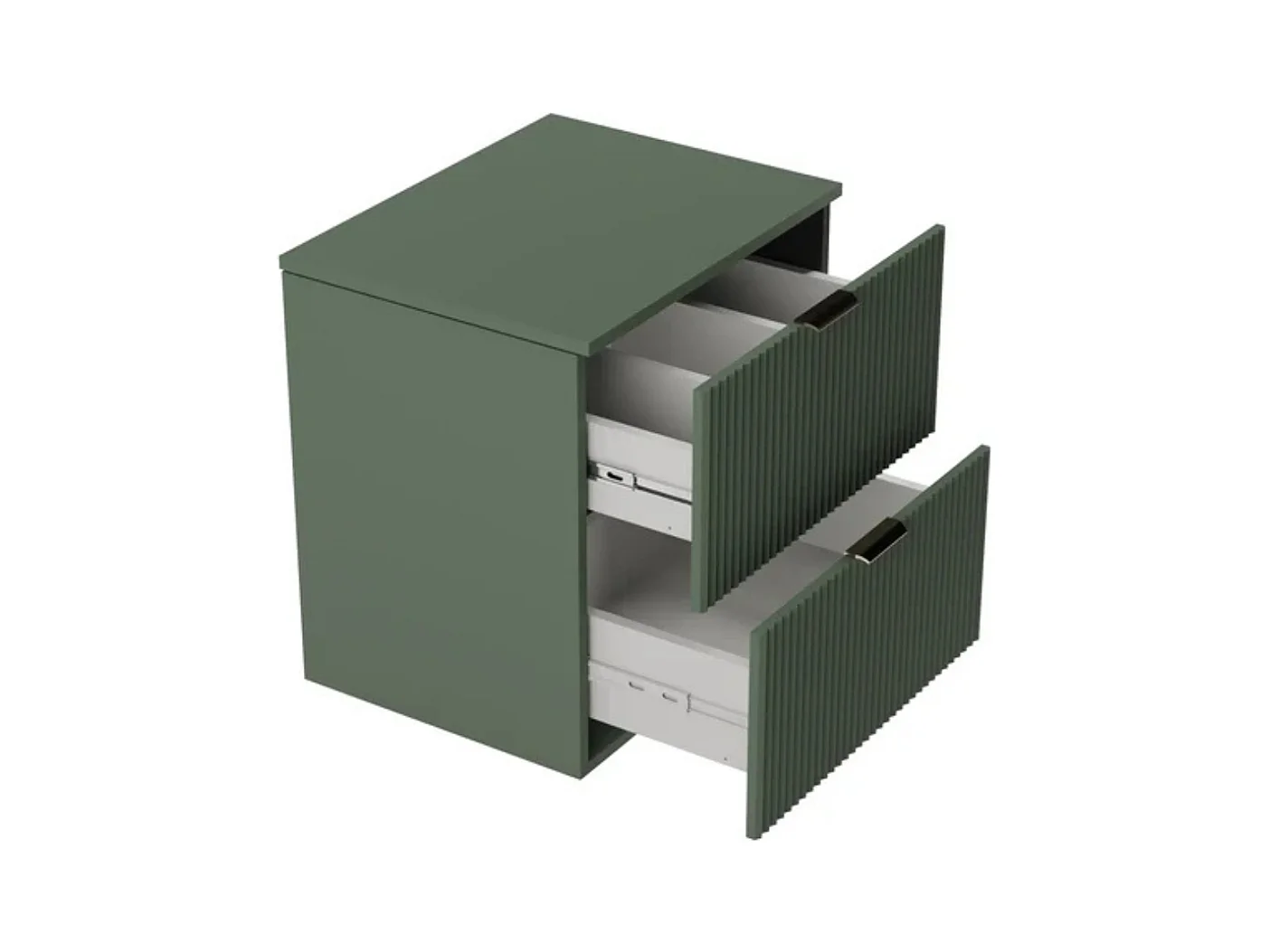Waschtischunterschrank WENA, geriffelte Fronten, Willy, 80x60x47 cm, Grün