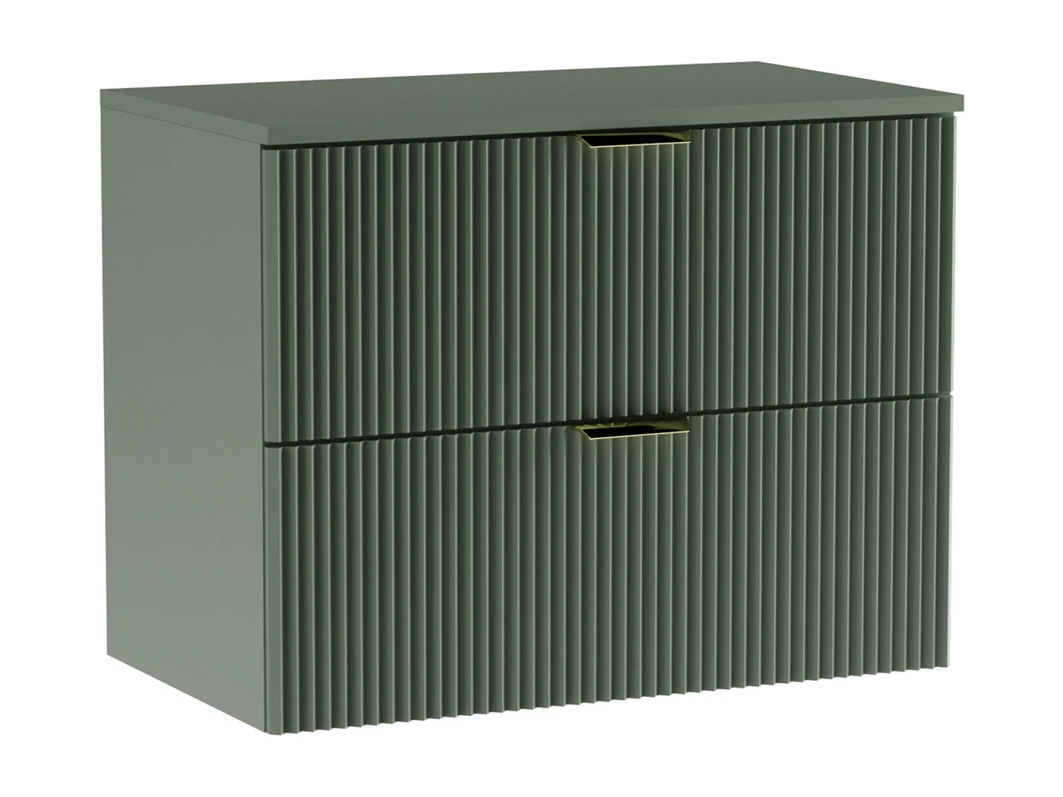 Meuble lavabo WENA, façades cannelées, Willy, 80x60x47 cm, Vert