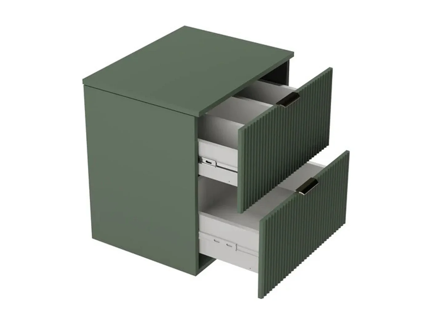 Meuble lavabo WENA, façades cannelées, Willy, 80x60x47 cm, Vert