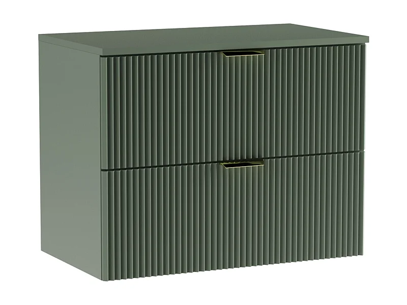 Meuble lavabo WENA, façades cannelées, Willy, 80x60x47 cm, Vert