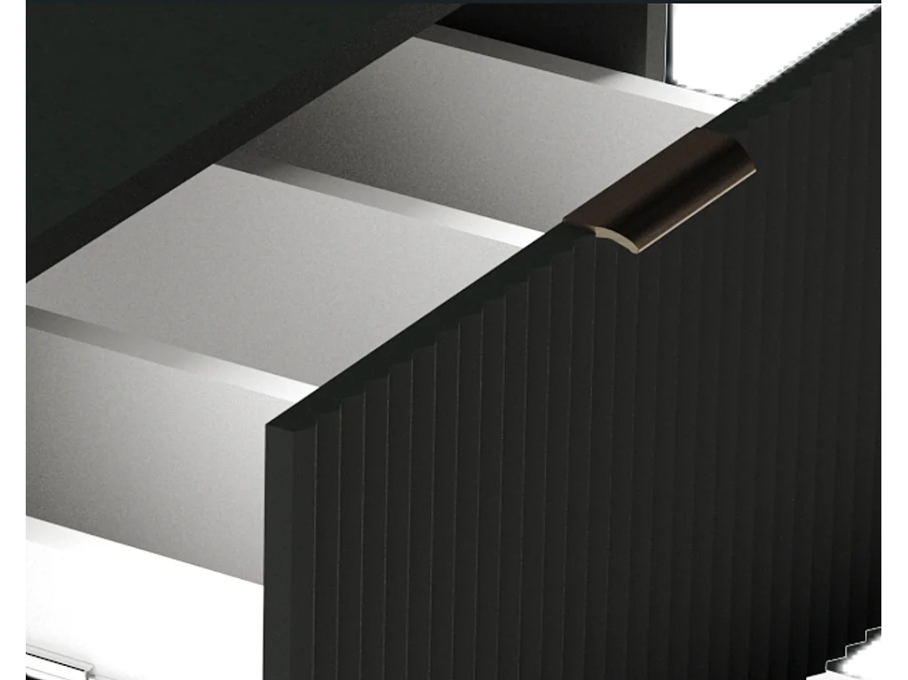 Meuble lavabo WENA, façades cannelées, Willy, 60x60x47 cm, Noir