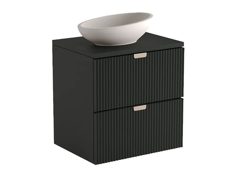 Mobile da bagno per lavabo WENA, frontali scanalati, Willy, 60x60x47 cm, Nero