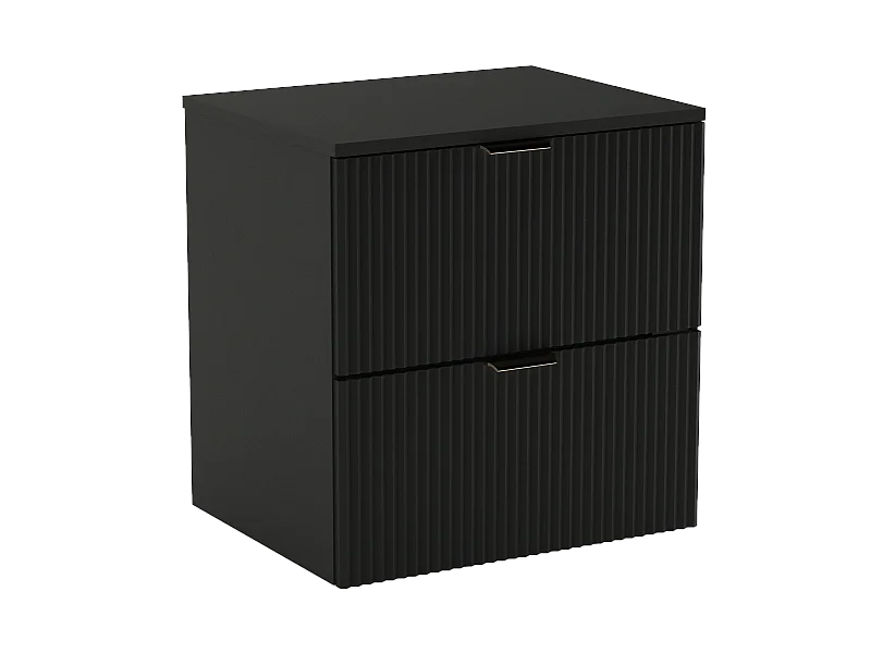 Wastafelkast WENA, gecanneleerde fronten, Willy, 60x60x47 cm, Zwart