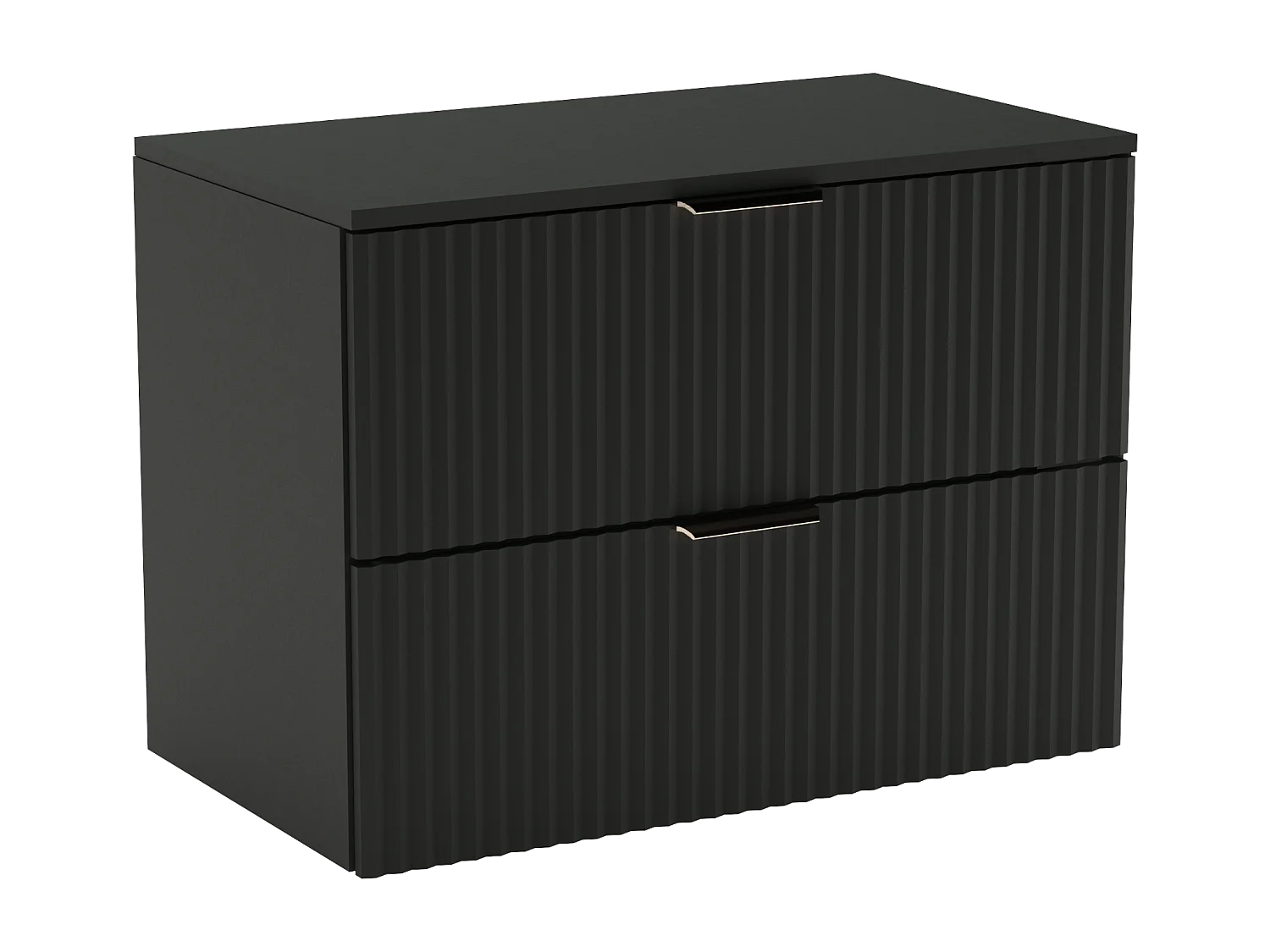 Mobile da bagno per lavabo WENA, frontali scanalati, Willy, 80x60x47 cm, Nero