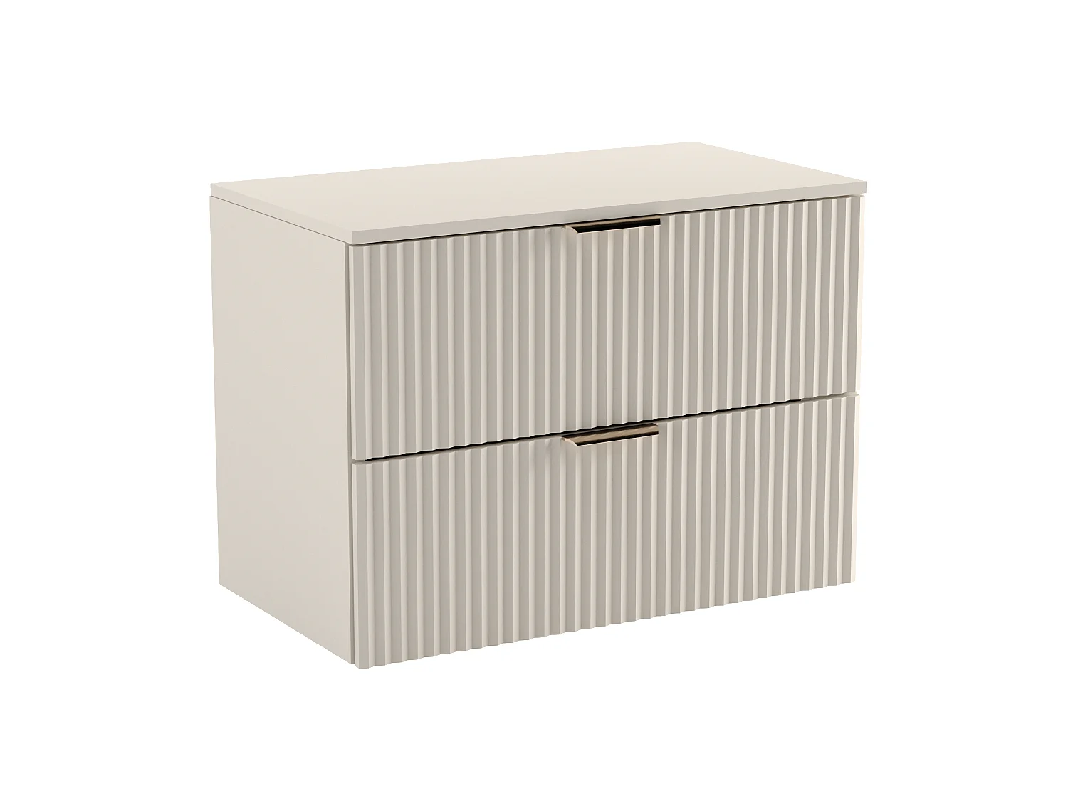 Meuble lavabo WENA, façades cannelées, Willy, 80x60x47 cm, Cachemire