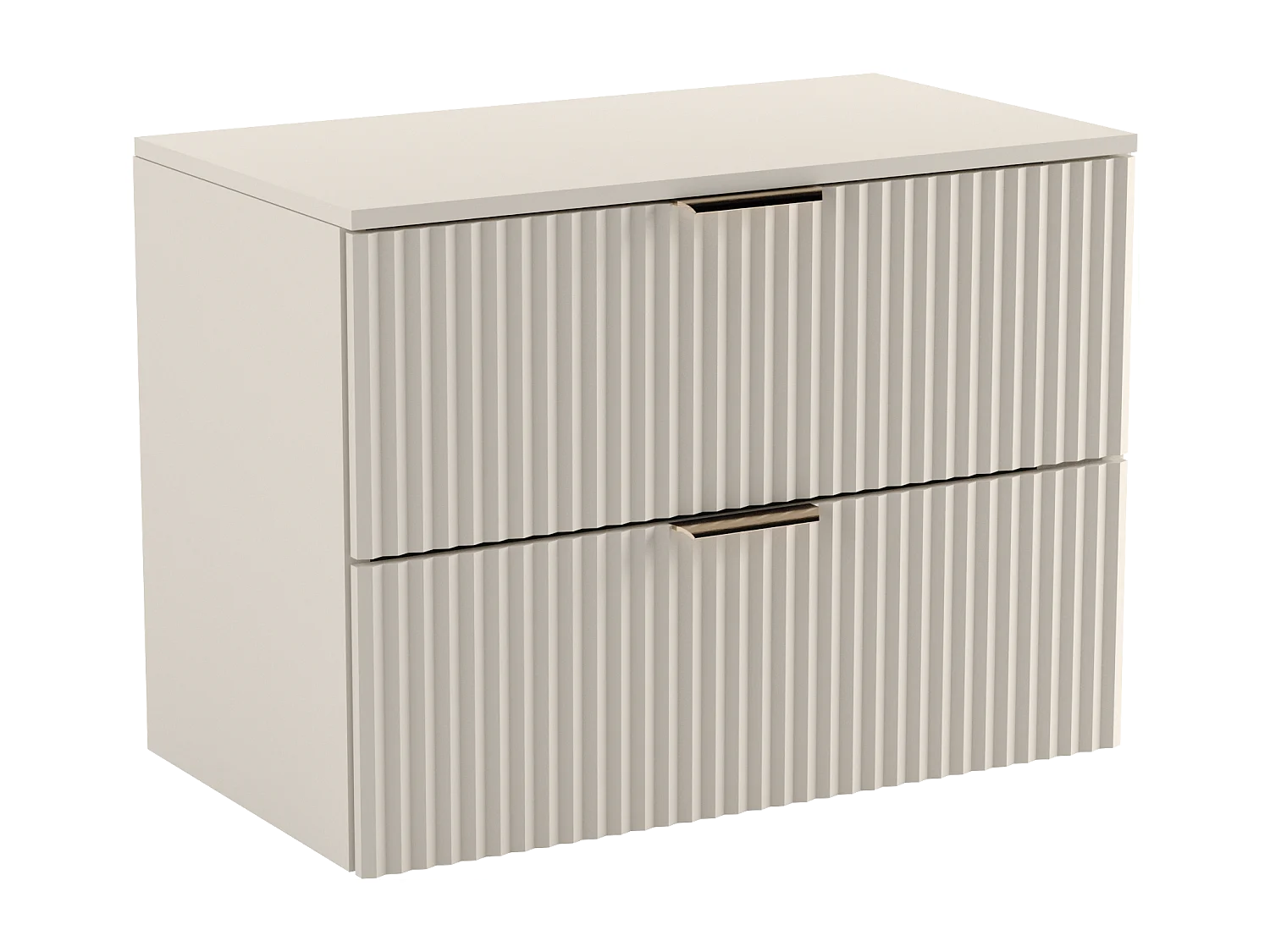 Meuble lavabo WENA, façades cannelées, Willy, 80x60x47 cm, Cachemire