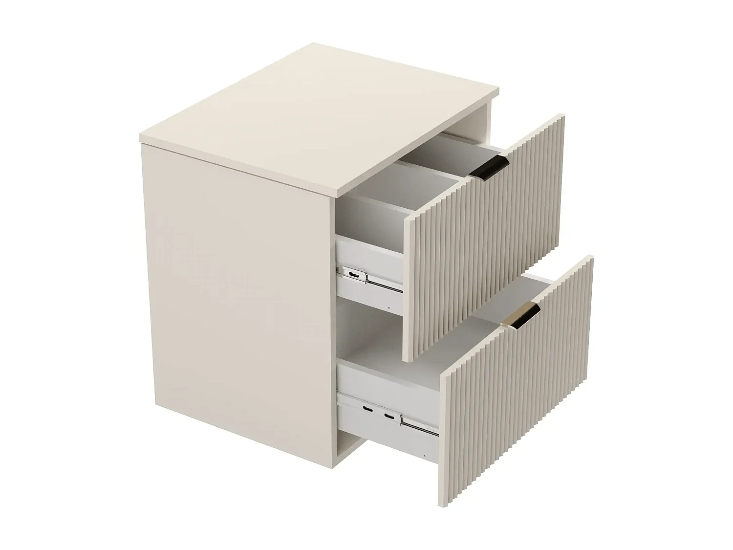 Meuble lavabo WENA, façades cannelées, Willy, 80x60x47 cm, Cachemire