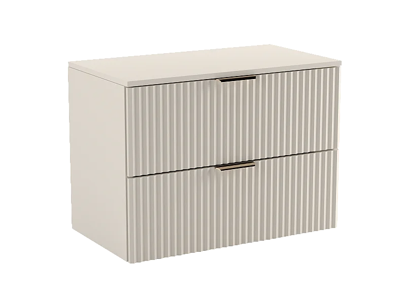 Wastafelkast WENA, gecanneleerde fronten, Willy, 80x60x47 cm, Kasjmir