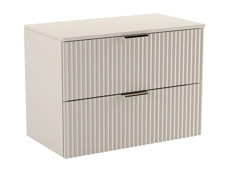 Wastafelkast WENA, gecanneleerde fronten, Willy, 80x60x47 cm, Kasjmir