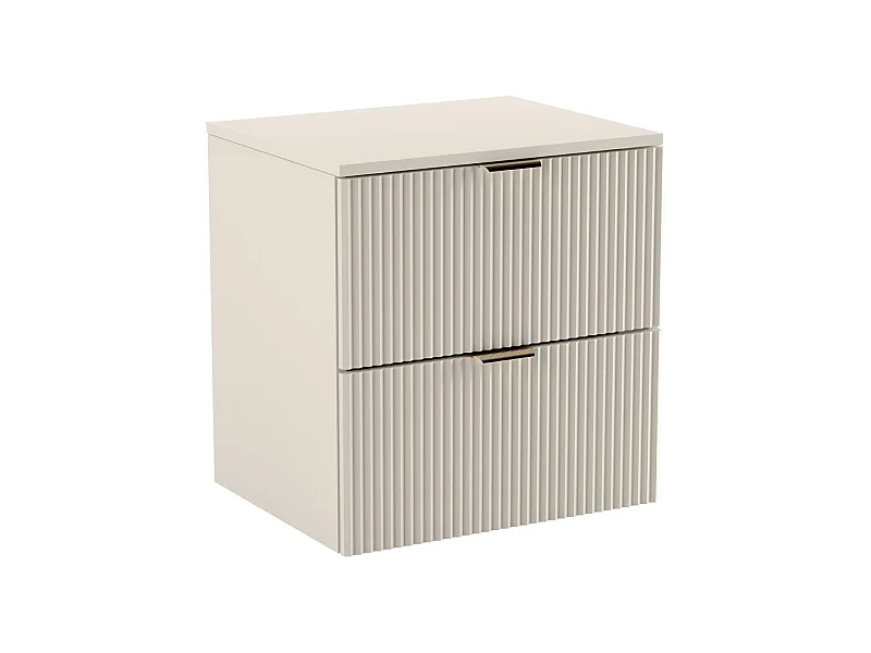 Waschtischunterschrank WENA, geriffelte Fronten, Willy, 60x60x47 cm, Kaschmir