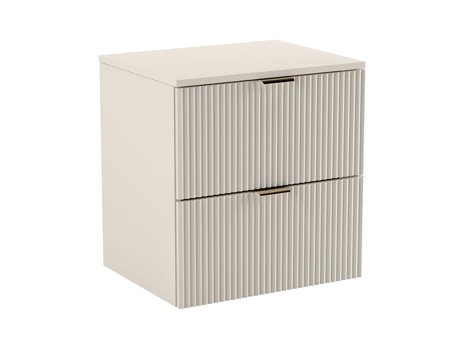 Meuble lavabo WENA, façades cannelées, Willy, 60x60x47 cm, Cachemire
