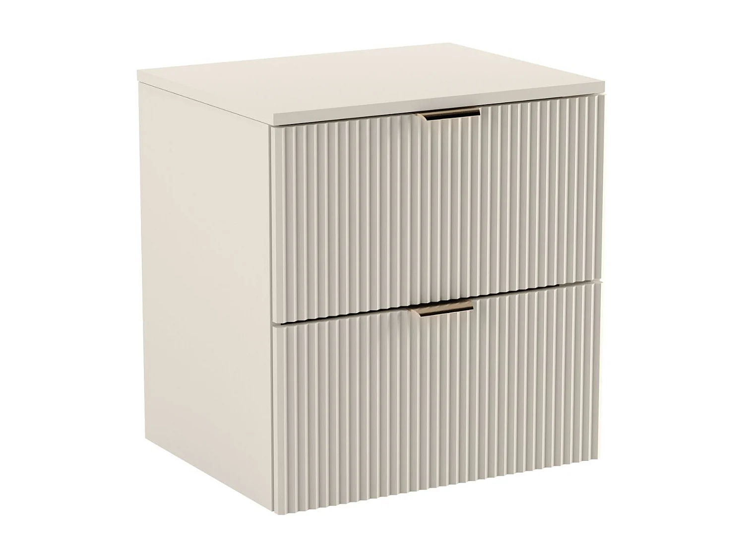 Meuble lavabo WENA, façades cannelées, Willy, 60x60x47 cm, Cachemire