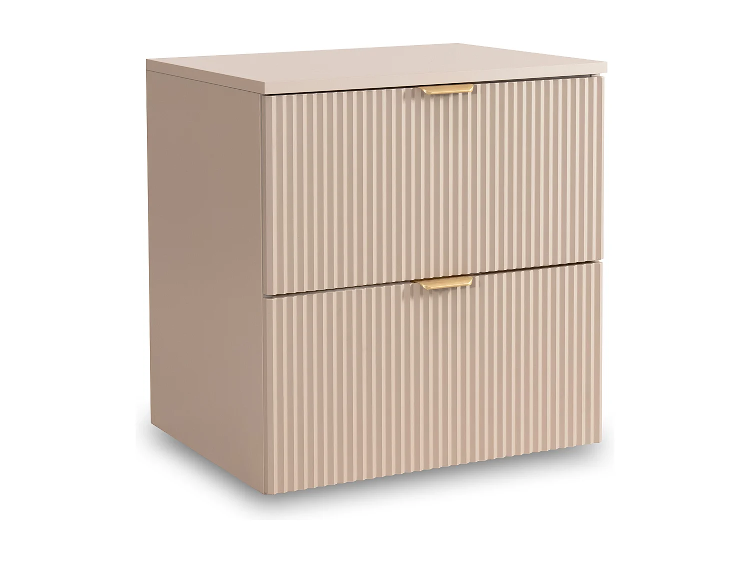 Meuble lavabo WENA, façades cannelées, Willy, 60x60x47 cm, Cachemire