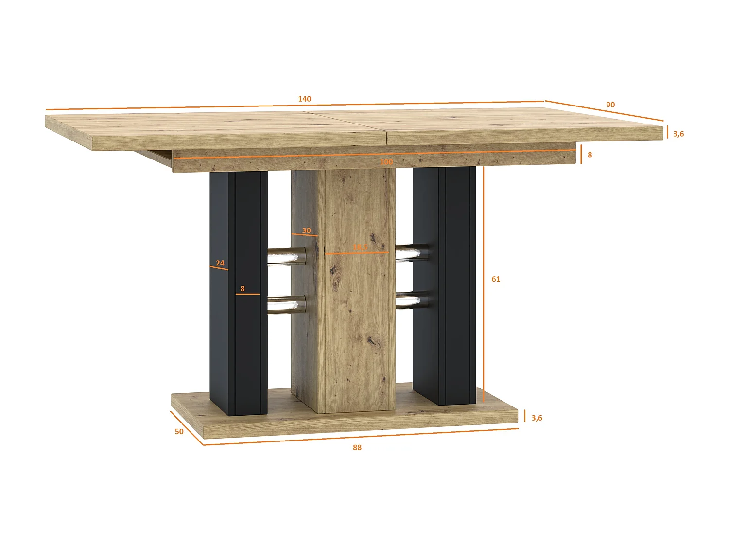 Wild stół artisan czarny