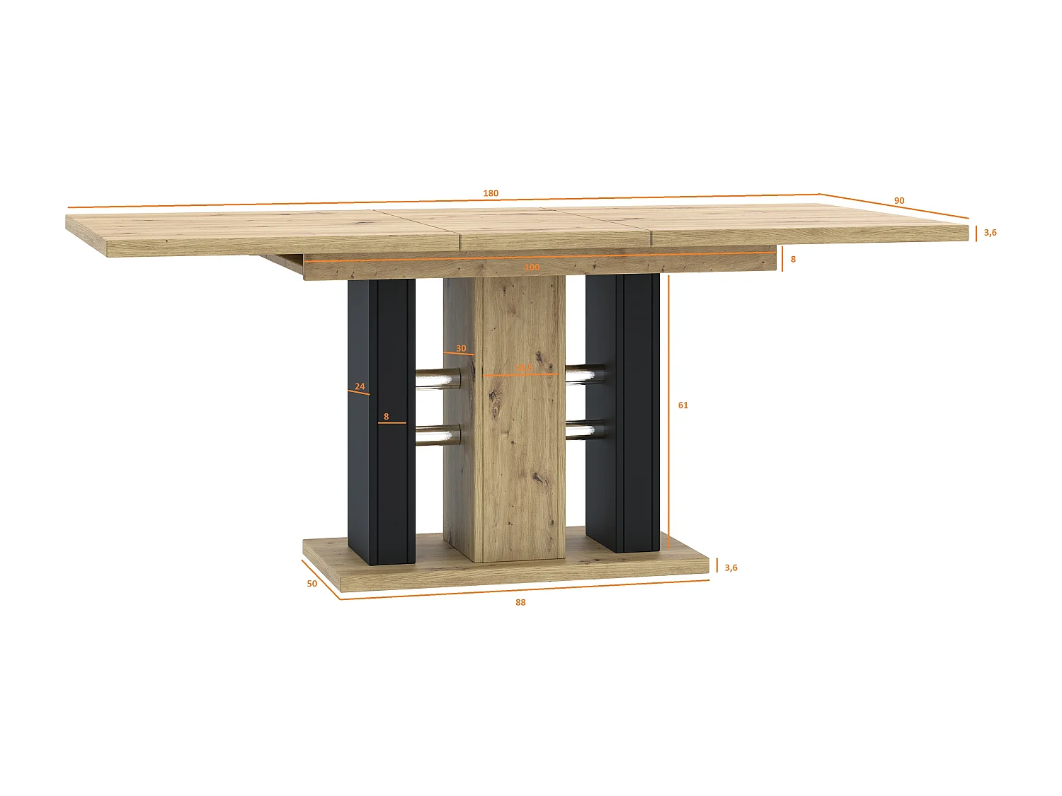 Wild stół artisan czarny