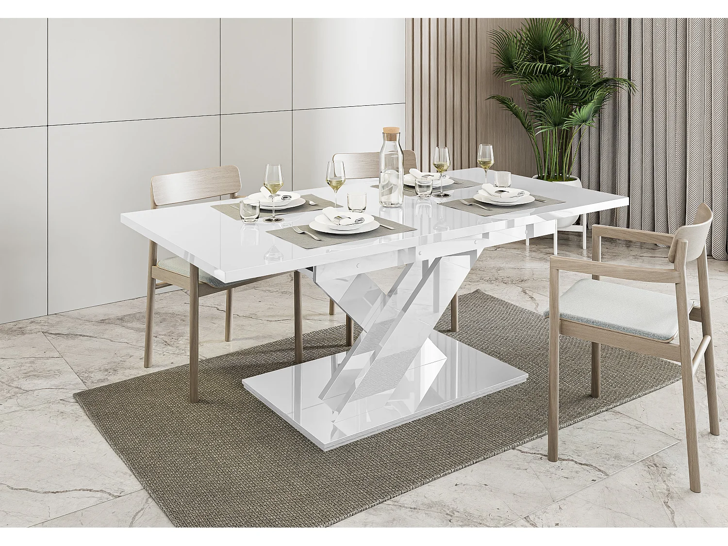 Onyx stół biały połysk