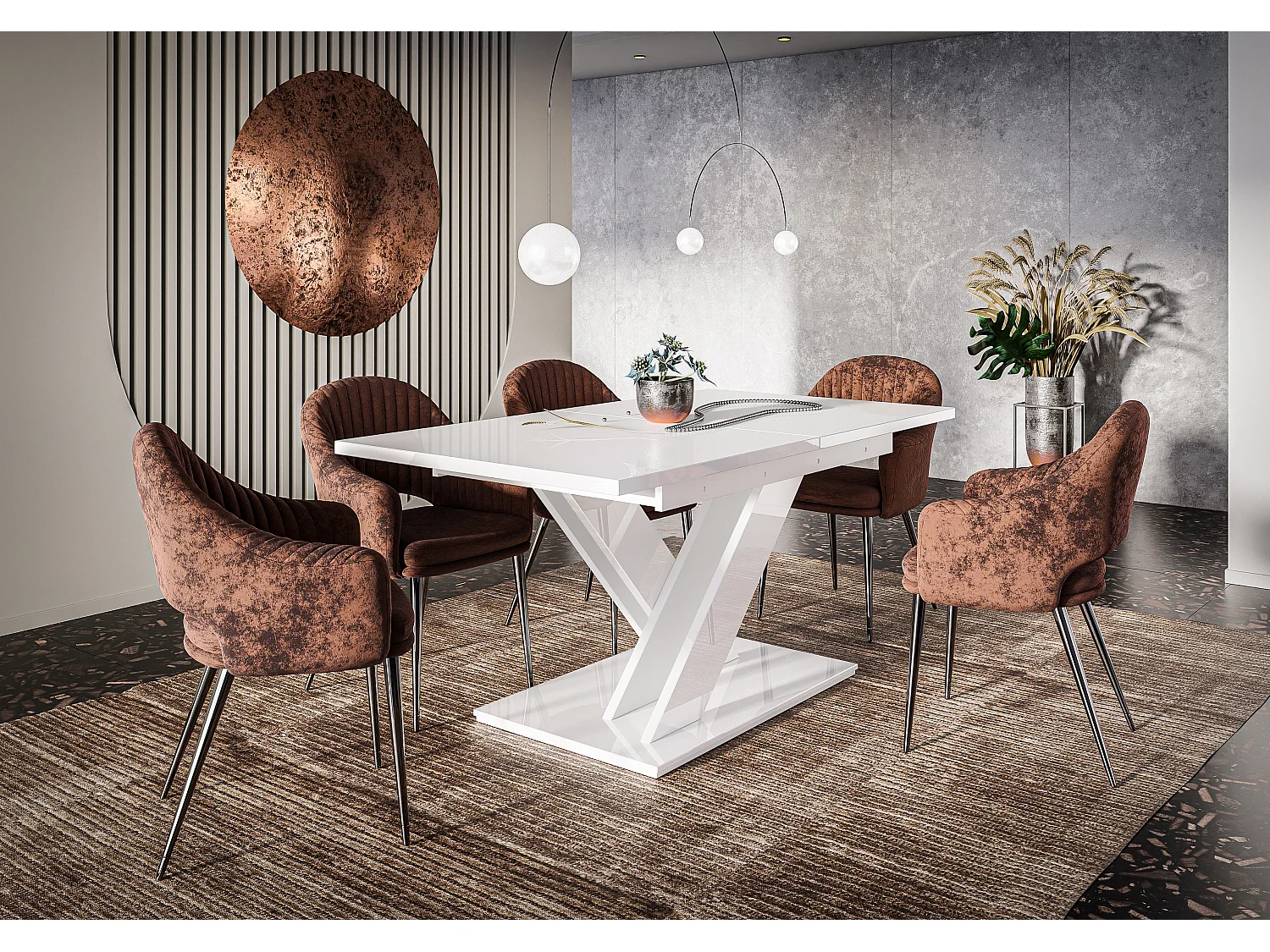 Onyx stół biały połysk