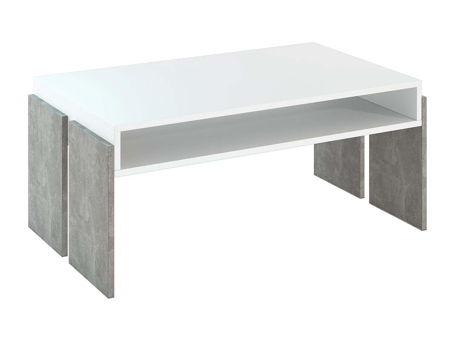 Umba ława biały mat/beton