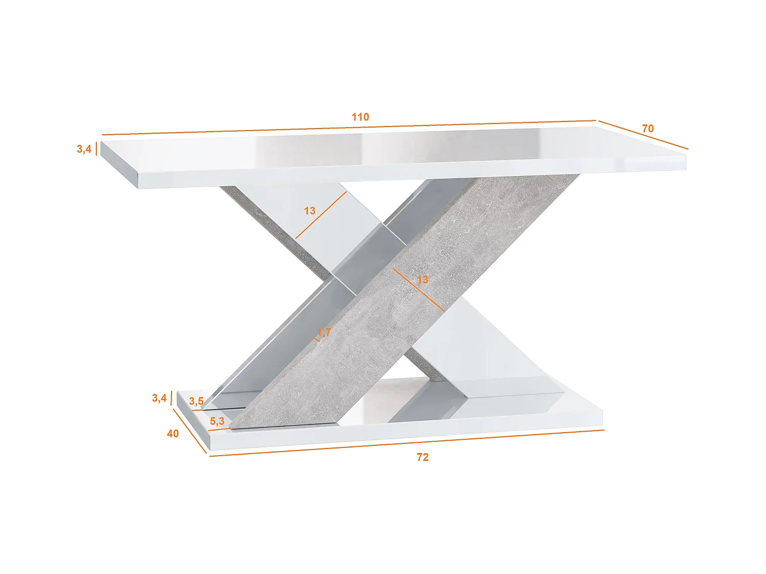 Xara ława czarny połysk beton