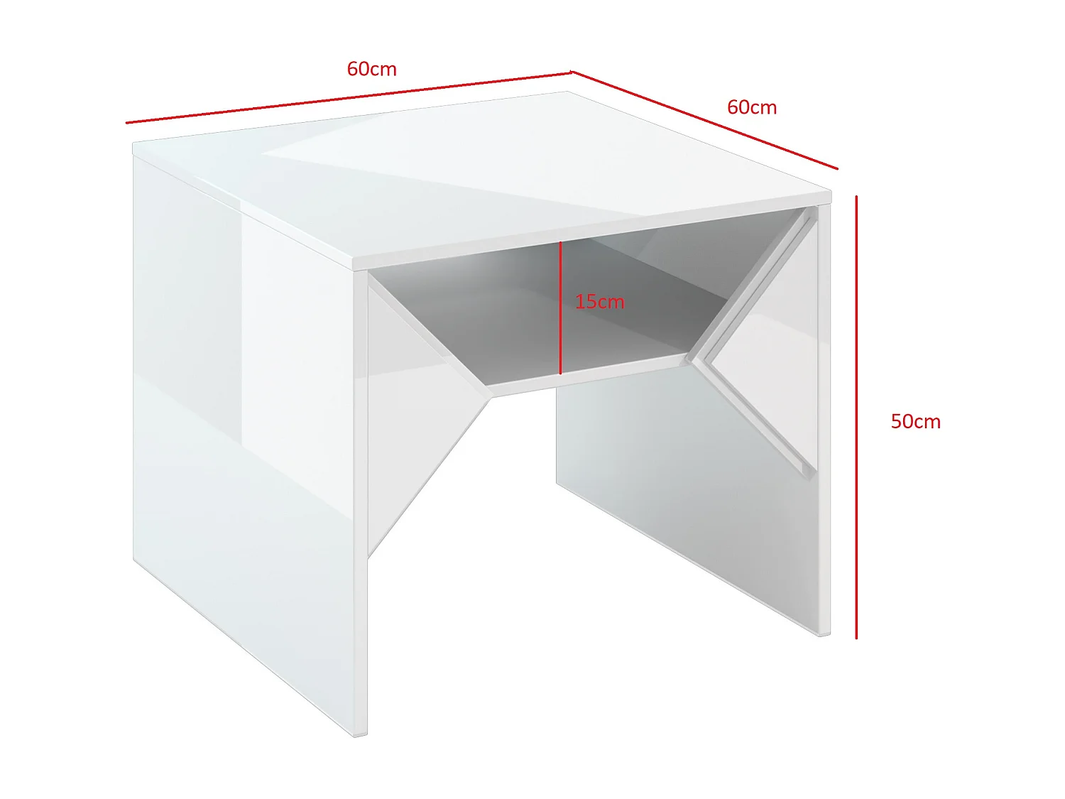 Tuffle mini ława biały połysk