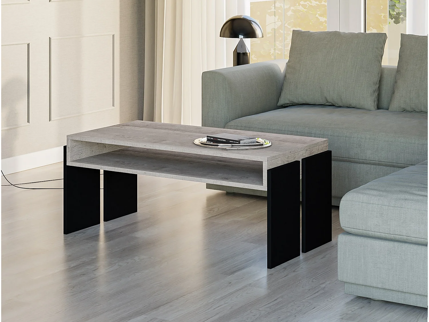 Umba ława K355 Platinum Grange Oak/czarny