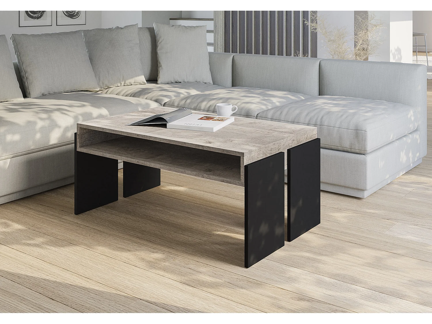 Umba ława K355 Platinum Grange Oak/czarny