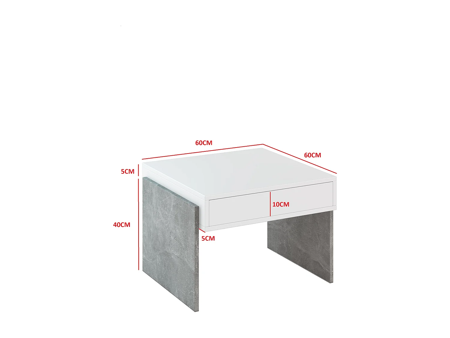 Zhara ława biały mat/beton