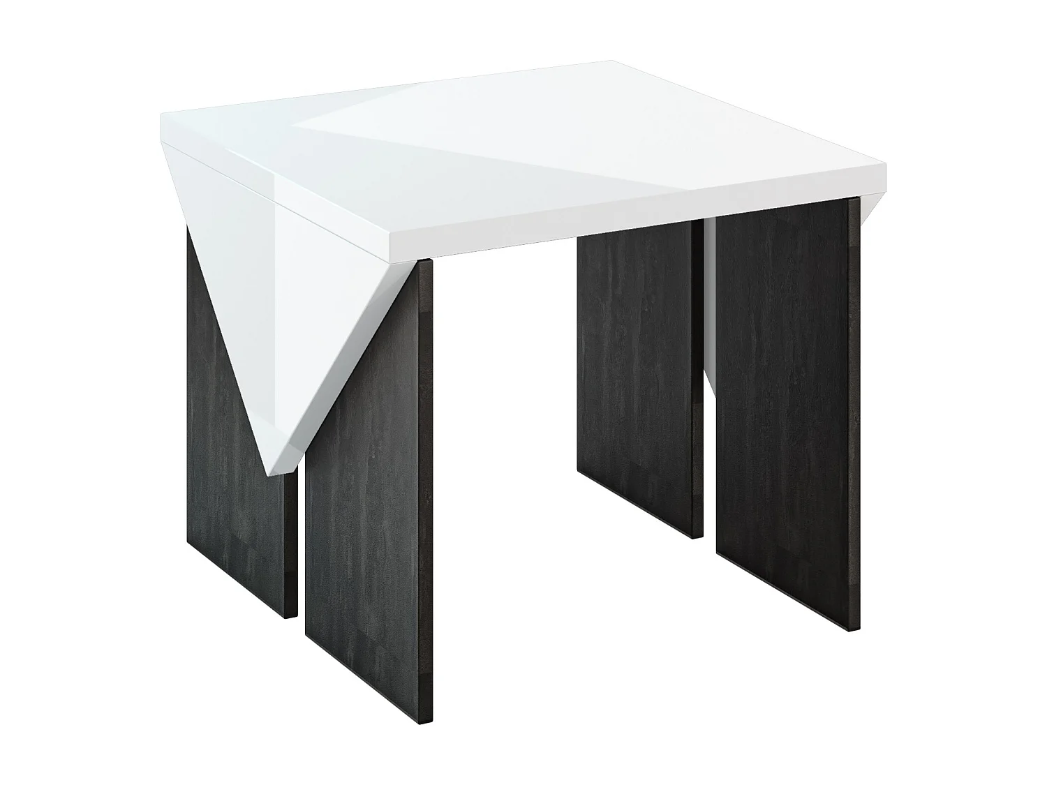 Trop mini ława biały połysk/K353 Charcoal Flow