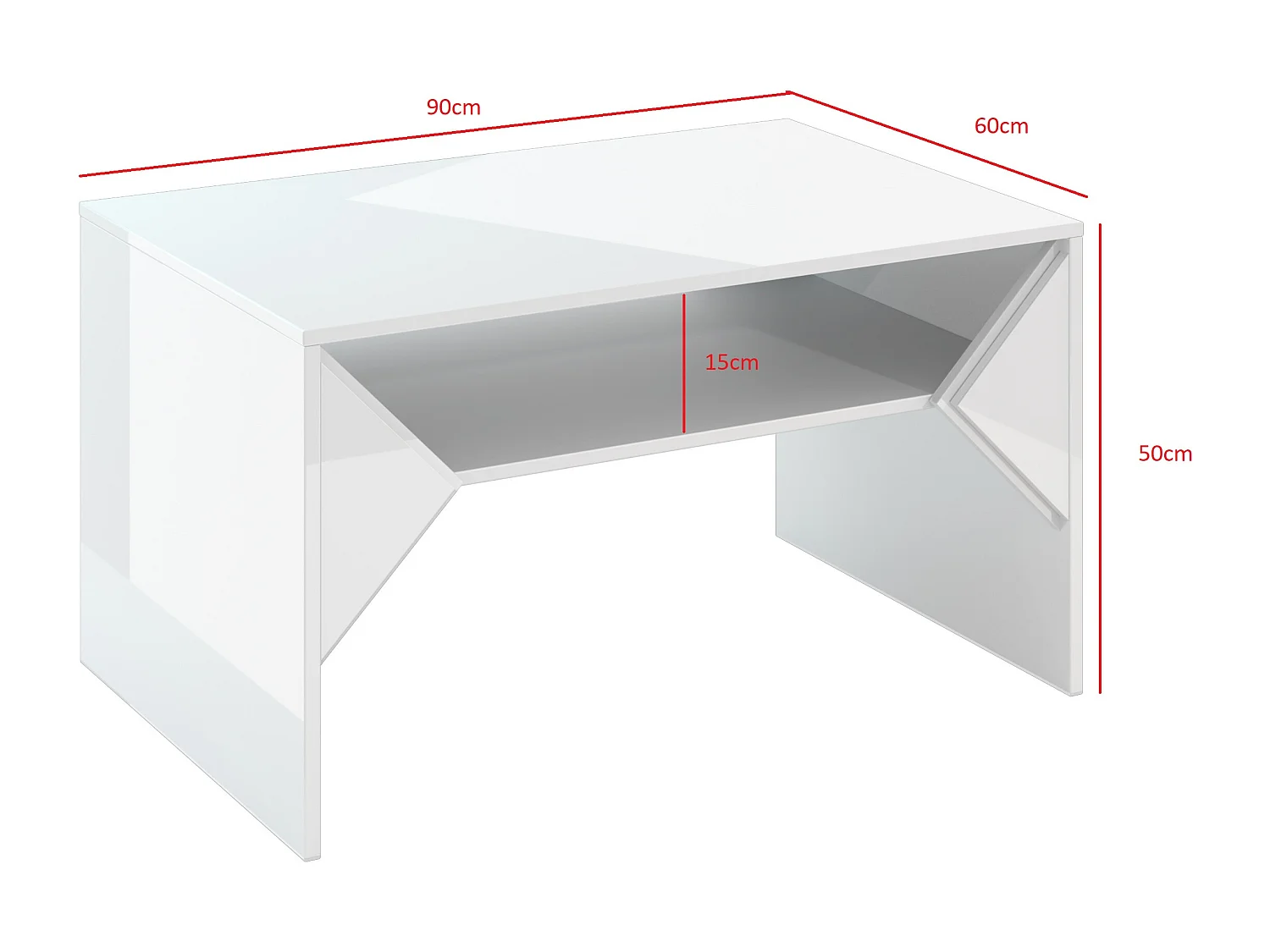 Tuffle ława biały połysk