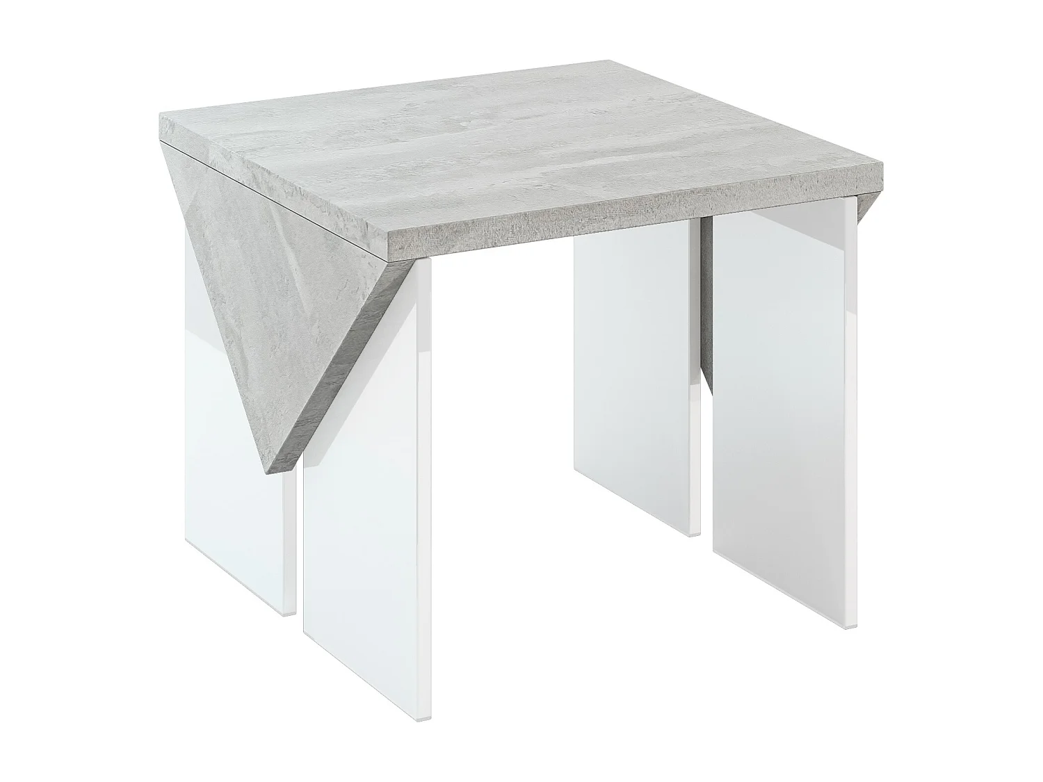 Trop mini ława K350 Concrete Flow/biały połysk