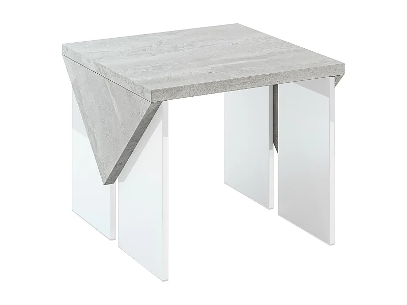 Trop mini ława K350 Concrete Flow/biały połysk