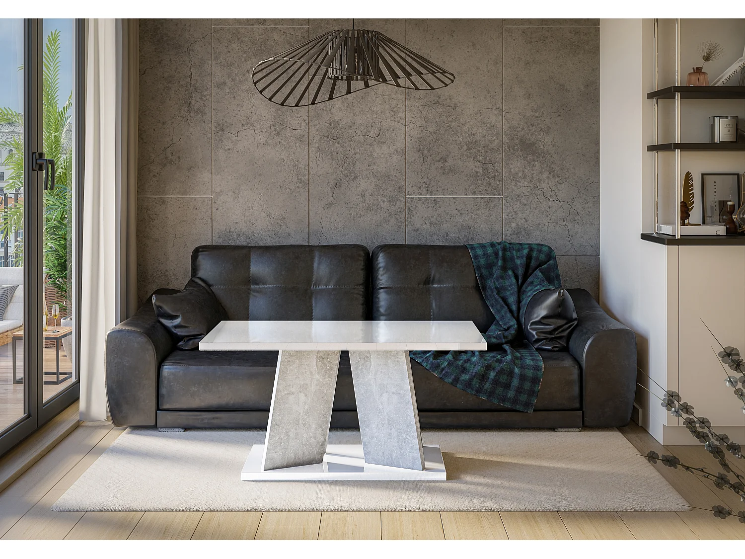 Muro ława biały połysk beton