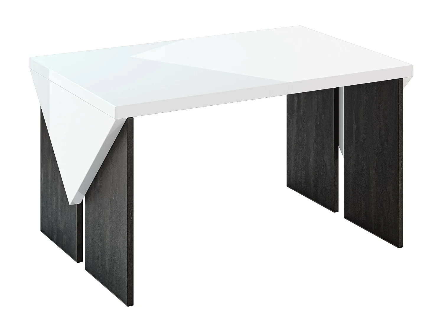 Trop ława biały połysk/K353 Charcoal Flow