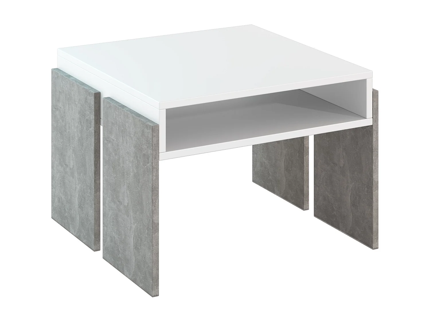 Umba mini ława biały mat/beton