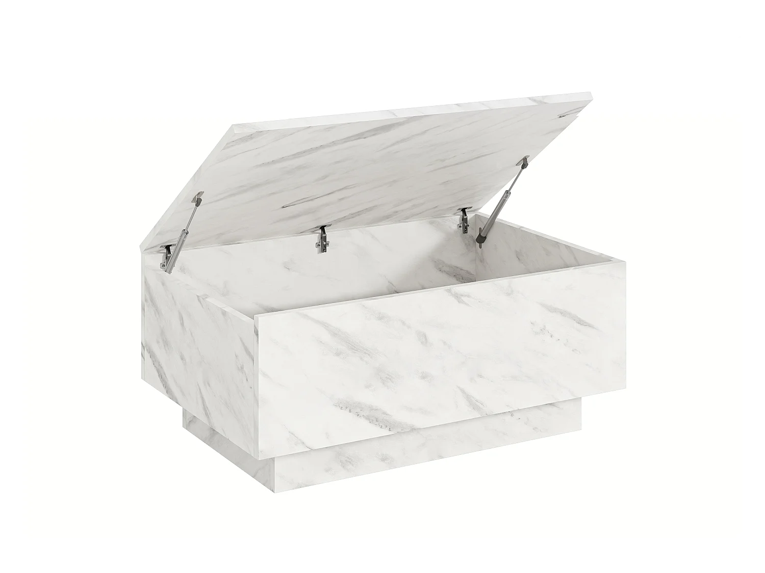 PROROOM FURNITURE - Couchtisch Weiß Marmoroptik - Moon - Sofatisch 90x60 cm - Kaffeetisch mit Stauraum - Kleiner Tisch für Wohnzimmer - Modern Coffee Table