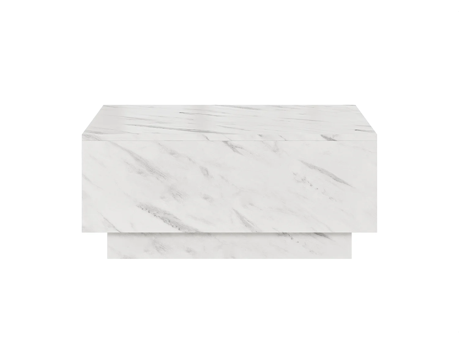 PROROOM FURNITURE - Couchtisch Weiß Marmoroptik - Moon - Sofatisch 90x60 cm - Kaffeetisch mit Stauraum - Kleiner Tisch für Wohnzimmer - Modern Coffee Table